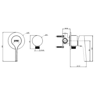 Смеситель встраиваемый для душа Jacob Delafon Elate хром E25754-CP